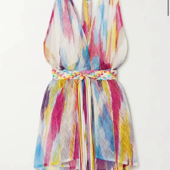 Missoni Swim Mare short cover up romper jumpsuit ribbon belt size 38 - Picture 5 of 13